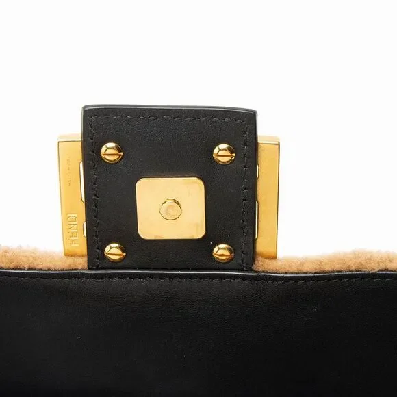 Fendi Shearling FF Baguette Shoulder Bag - Picture 12 of 16